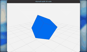 Animated raylib 3D cube rendered through rdyncall